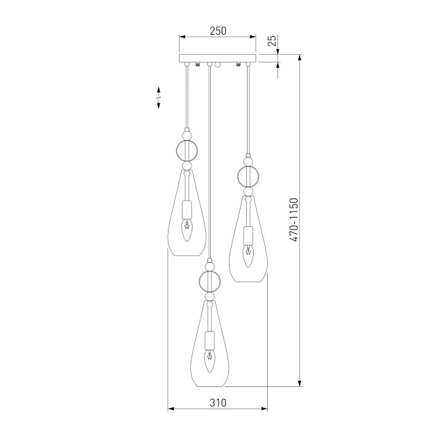 Подвесной светильник Eurosvet 50202/3 хром изображение 2 Подвесной светильник Eurosvet 50202/3 хром Фото № 2
