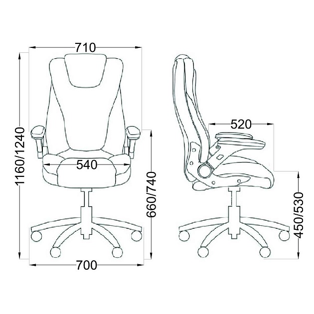 Кресло руководителя AksHome Aurora графит, экокожа 65466 Фото № 2