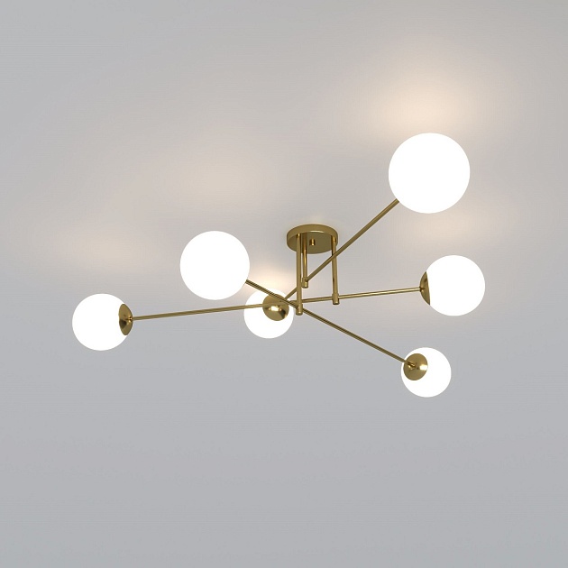 Потолочная люстра Eurosvet Netz 30181/6 латунь изображение 2 Потолочная люстра Eurosvet Netz 30181/6 латунь Фото № 2