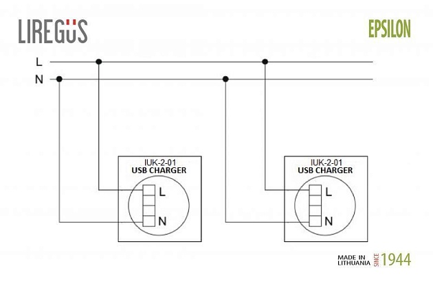 Розетка 2xUSB Liregus Epsilon серебро 28-1857 Фото № 2