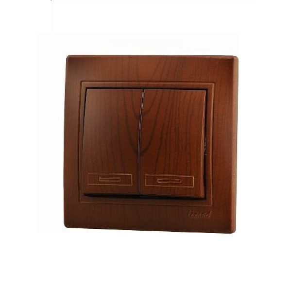 Выключатель двойной Lezard Mira сосна 701-0801-101 изображение Выключатель двойной Lezard Mira сосна 701-0801-101 Фото №