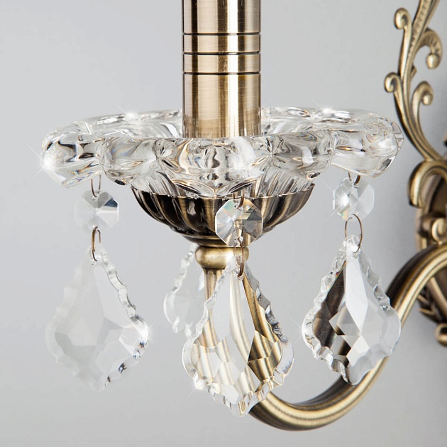Бра Eurosvet 3281/1 античная бронза/прозрачный хрусталь Strotskis изображение 3 Бра Eurosvet 3281/1 античная бронза/прозрачный хрусталь Strotskis Фото № 3