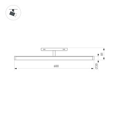 Трековый светодиодный светильник Arlight Mag-Orient-Tube-Turn-L600-20W Warm3000 036284 1