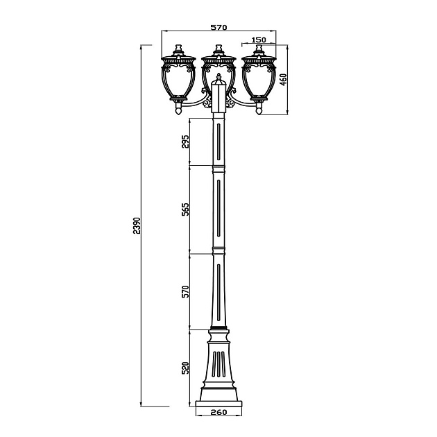 Садово-парковый светильник Maytoni Fleur O414FL-03GB Фото № 2