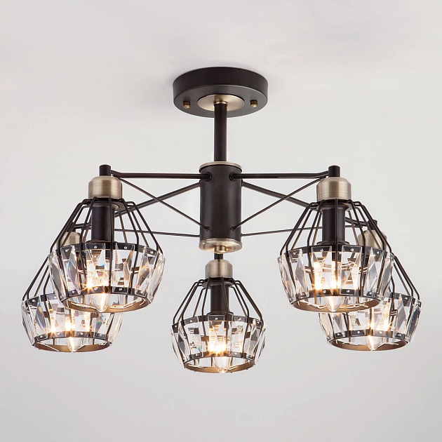 Потолочная люстра Eurosvet 70075/5 черный изображение Потолочная люстра Eurosvet 70075/5 черный Фото №