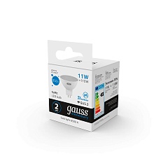 Лампа светодиодная Gauss GU5.3 11W 6500K матовая 13531 3