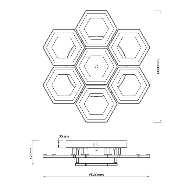 Потолочная светодиодная люстра Escada Hexagon 10204/7Led изображение 2 Потолочная светодиодная люстра Escada Hexagon 10204/7Led Фото № 2