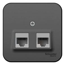 Розетка компьютерная двойная RJ45 Systeme Electric Blanca 5e кат UTP антрацит BLNIA045456