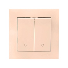 Валенсия выключатель 2-кл. 10А кремовый проходной EKF PROxima EWV10-027-20