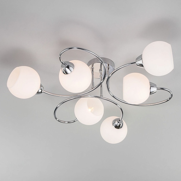 Потолочная люстра Eurosvet Tulia 30136/6 хром изображение Потолочная люстра Eurosvet Tulia 30136/6 хром Фото №