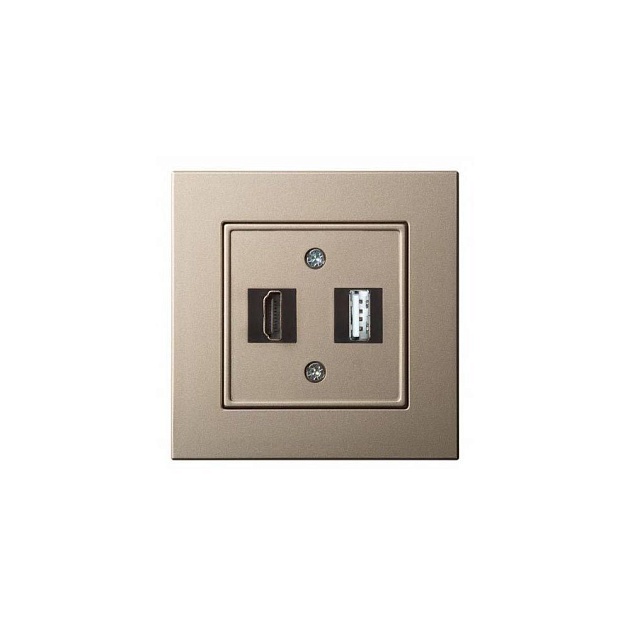 Розетка HDMI/USB Liregus Epsilon шампань 28-3243 Фото № 