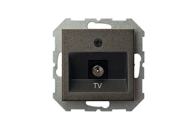 ТВ-розетка оконечная Liregus Epsilon антрацит 28-112 Фото № 3