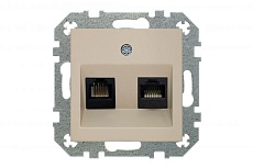 Розетка RJ45/RJ11 Liregus Retro кремовый омбре 29-138 1