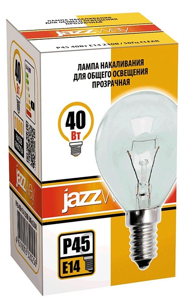 Лампа накаливания Jazzway E14 40W 2700K прозрачная 3320256 Фото № 2