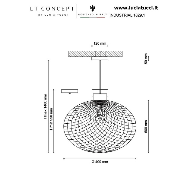 Подвесной светильник Lucia Tucci Industrial 1829.1 Фото № 2