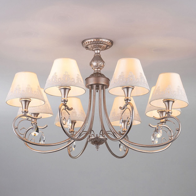 Подвесная люстра Eurosvet 60069/8 серебро изображение 5 Подвесная люстра Eurosvet 60069/8 серебро Фото № 5