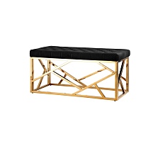 Банкетка Stool Group АРТ ДЕКО вельвет черный сталь золото BENCH-016-TG