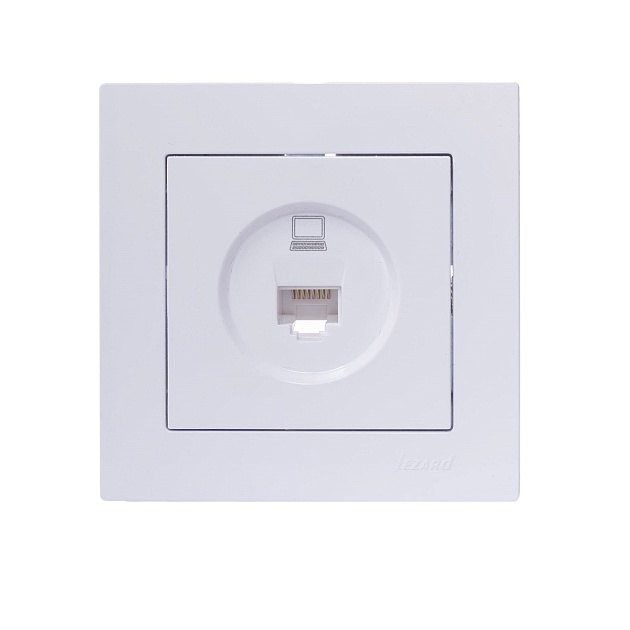 Розетка компьютерная Lezard Vesna белая 742-0288-139 Фото № 