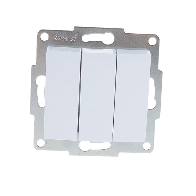 Выключатель тройной Lezard Karina белый 707-0288-109 Фото № 