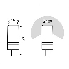 Лампа cветодиодная Gauss G4 5W 3000K прозрачная 18015 2