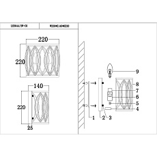 Настенный светильник Lumien Hall Lucania LH3044/2W-CO 1