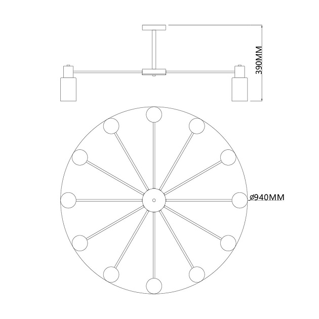Потолочная люстра Escada Diversity 2120/12P Black Фото № 2