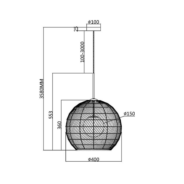 Подвесной светильник Maytoni Cane MOD204PL-01BG Фото № 6