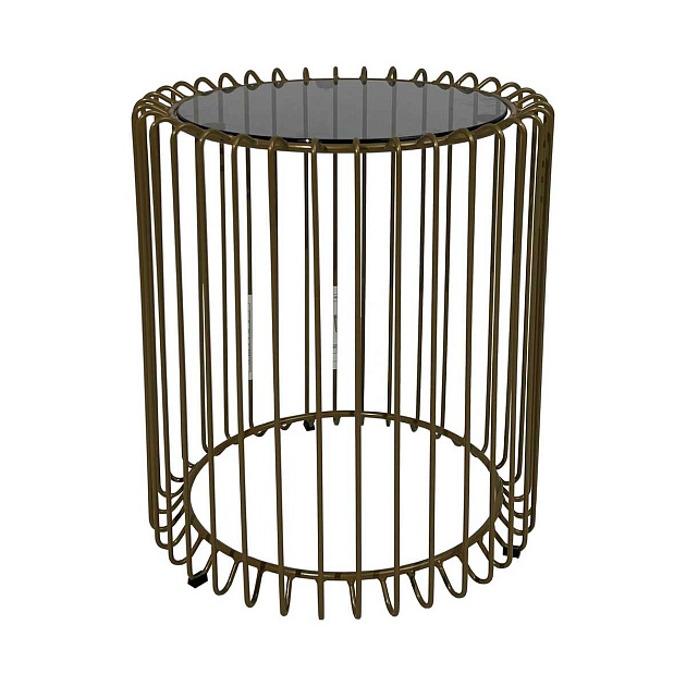 Журнальный стол AksHome Pride стекло/золотой, d 400*450 92422 изображение Журнальный стол AksHome Pride стекло/золотой, d 400*450 92422 Фото №