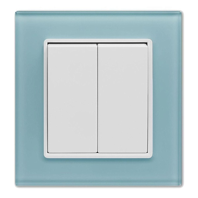 Выключатель двухклавишный Vesta-Electric Exclusive Blue голубой FVK050101SIN изображение Выключатель двухклавишный Vesta-Electric Exclusive Blue голубой FVK050101SIN Фото №