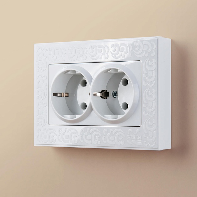 Розетка двойная с заземлением Werkel белый W1172001 4690389155352 Фото № 4