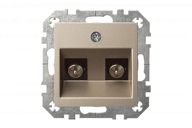 ТВ-розетка двойная оконечная Liregus Epsilon шампань 28-3145 Фото № 4