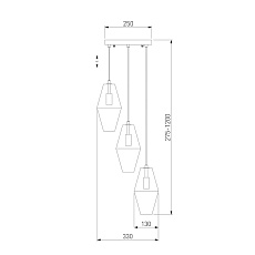 Подвесная люстра Eurosvet Prism 50236/3 прозрачный 2