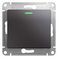 Выключатель одноклавишный Schneider Electric Glossa 10A 250V с подсветкой графит GSL001313