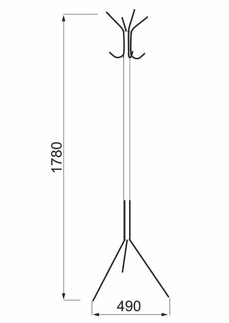 Напольная вешалка AksHome Lyra черный, металл 77656 Фото № 2
