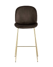 Барный стул Stool Group Турин со спинкой велюр коричневый золотые ножки 8329C VELVET BROWN 1