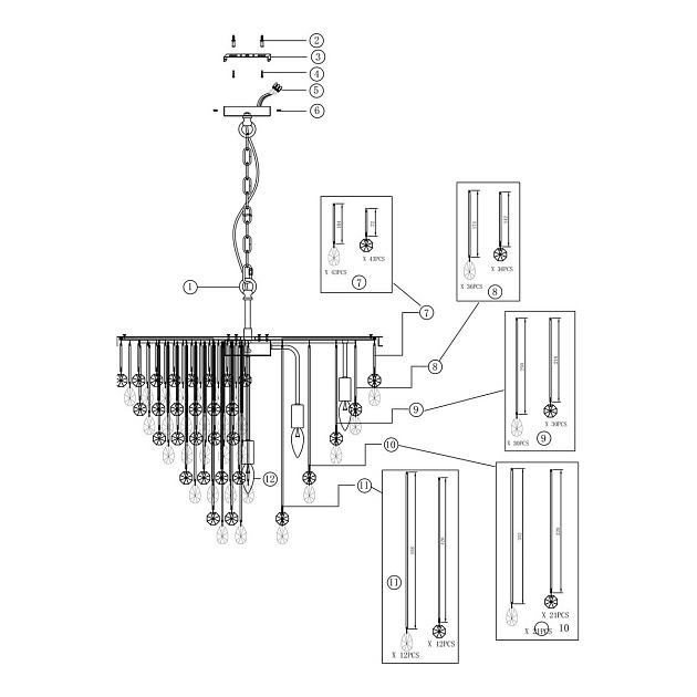 Подвесная люстра Maytoni Linn MOD091PL-09CH Фото № 2
