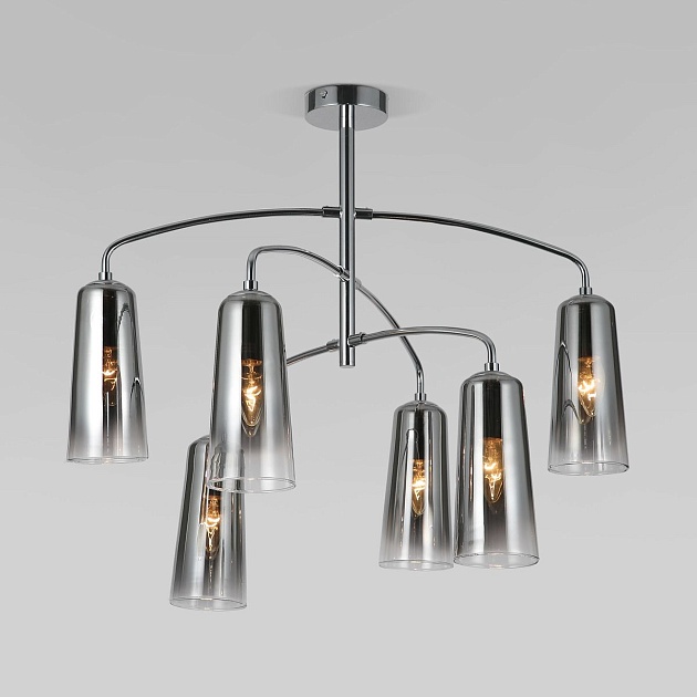 Подвесная люстра Eurosvet Omber 70137/6 хром изображение Подвесная люстра Eurosvet Omber 70137/6 хром Фото №