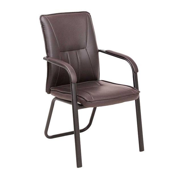 Офисный стул AksHome Oscar коричневый, экокожа, цвет каркаса черный 87599 изображение Офисный стул AksHome Oscar коричневый, экокожа, цвет каркаса черный 87599 Фото №