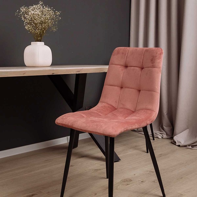 Кухонный стул AksHome Dallas розовый, велюр 68746 изображение 3 Кухонный стул AksHome Dallas розовый, велюр 68746 Фото № 3