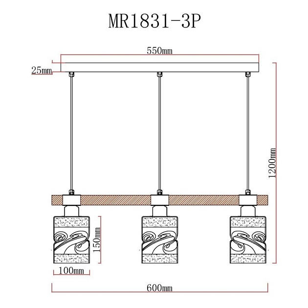 Подвесной светильник MyFar Olivia MR1831-3P Фото № 2
