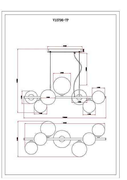 Подвесная люстра Moderli Molly V10796-7P Фото № 2