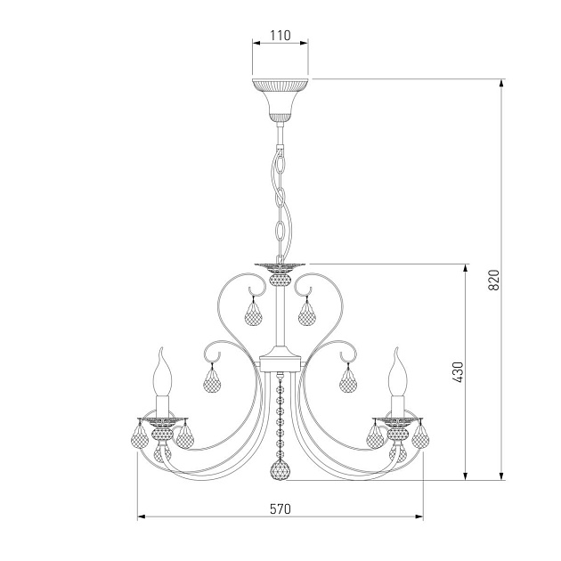 Подвесная люстра Eurosvet 3305/5 белый с золотом/прозрачный хрусталь Strotskis изображение 2 Подвесная люстра Eurosvet 3305/5 белый с золотом/прозрачный хрусталь Strotskis Фото № 2