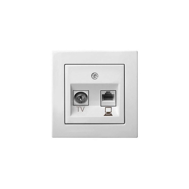 Розетка RJ45/TV Liregus Epsilon белый 28-023 Фото № 