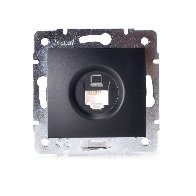 Розетка компьютерная Lezard Karina черная 707-4288-139 Фото № 