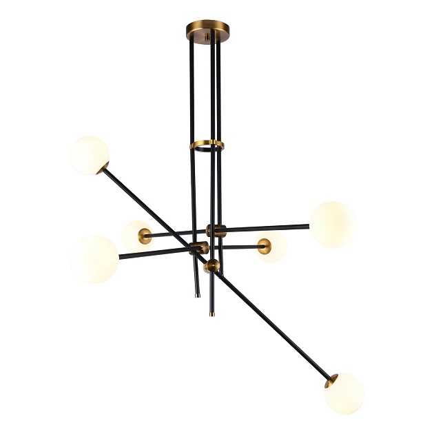 Подвесная люстра Gerhort G31108/6BK+GD WT изображение Подвесная люстра Gerhort G31108/6BK+GD WT Фото №