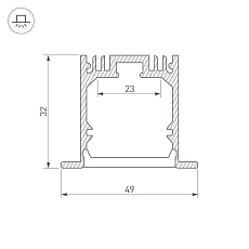 Профиль Arlight SL-LINIA49-F-2000 ANOD 019313 1