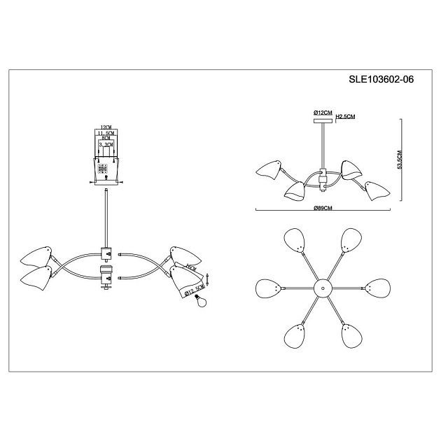 Потолочная люстра Evoluce Satta SLE103602-06 Фото № 2