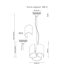 Подвесной светильник Lucia Tucci Vetro-oro 195.3 1