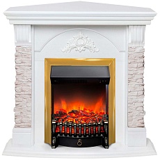Электрокамин Realflame Athena Corner GR с очагом Fobos Lux Brass 303135