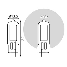 Лампа светодиодная Gauss G4 5.5W 4100K прозрачная 107807205 1